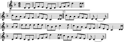 Musical notation of 